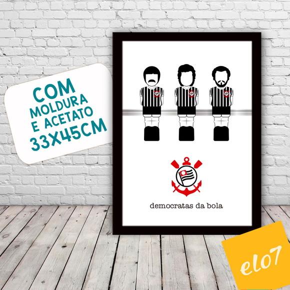 Quadro Poster com Moldura A3 Democratas da Bola 30x42cm