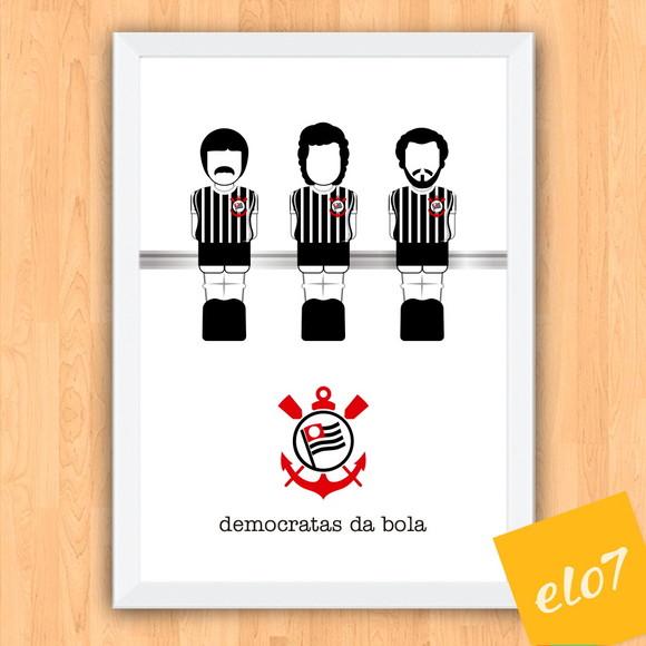 Quadro Poster com Moldura A3 Democratas da Bola 30x42cm