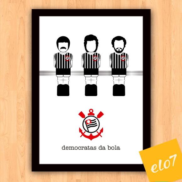 Quadro Poster com Moldura A3 Democratas da Bola 30x42cm
