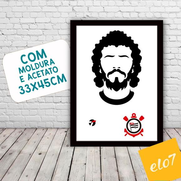 Quadro Poster com Moldura A3 Dr. Sócrates Pop Art 30x42cm