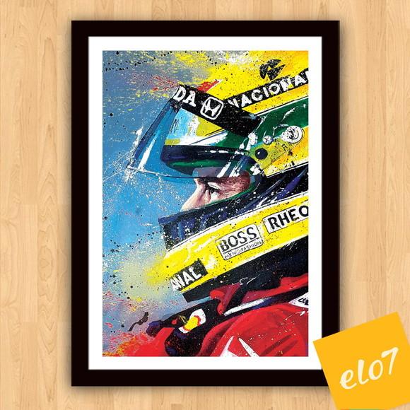 Quadro Poster com Moldura A3 Senna Colorido 30x42cm