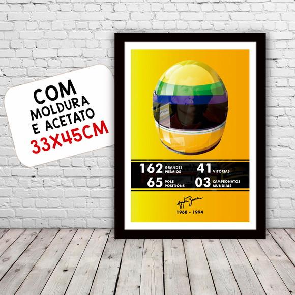 Quadro Poster com Moldura A3 Senna em Números 30x42cm