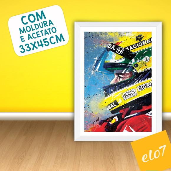 Quadro Poster com Moldura A3 Senna Colorido 30x42cm