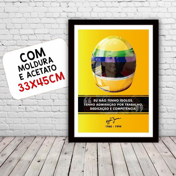 Quadro Poster com Moldura A3 Senna Frases 30x42cm