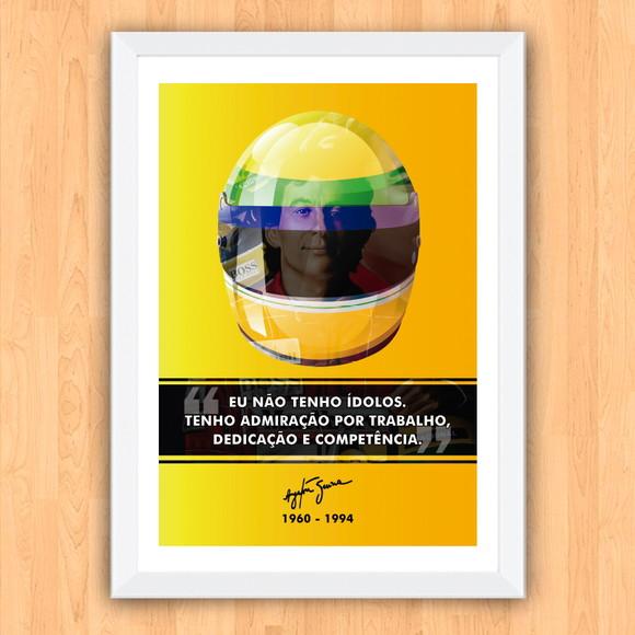 Quadro Poster com Moldura A3 Senna Frases 30x42cm