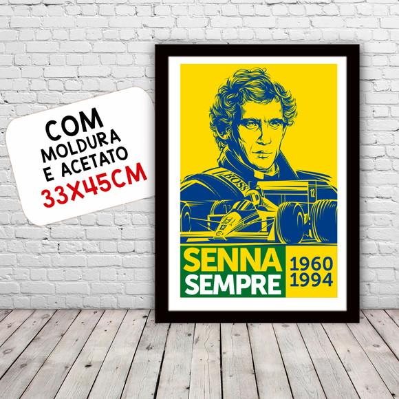 Quadro Poster com Moldura A3 Senna Sempre 30x42cm