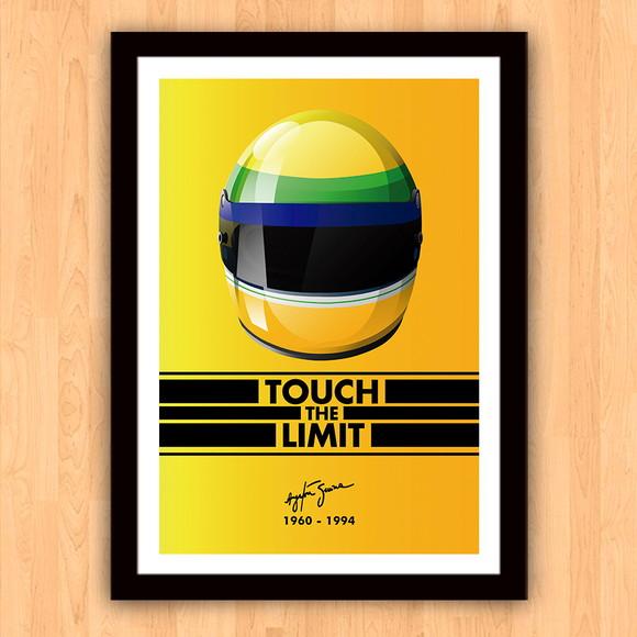 Quadro Poster com Moldura A3 Senna Touch The Limit 30x42cm