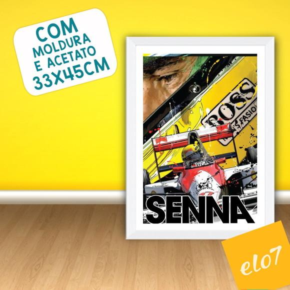 Quadro Poster com Moldura A3 Senna Vitória 30x42cm