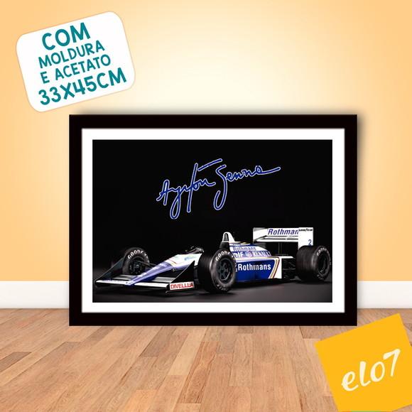Quadro Poster com Moldura A3 Senna Wiliams Fw16 30x42cm