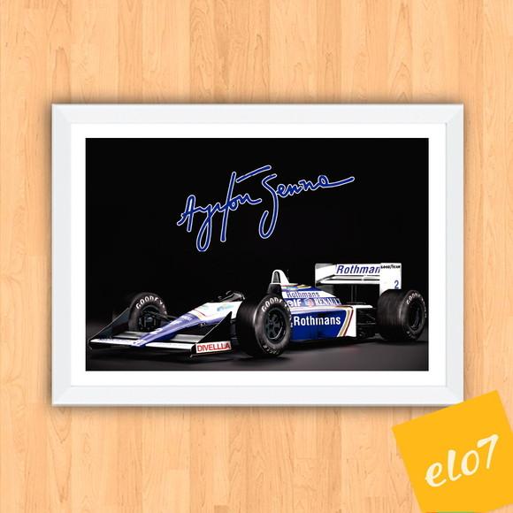 Quadro Poster com Moldura A3 Senna Wiliams Fw16 30x42cm