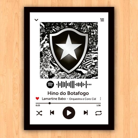 Quadro Pôster Moldura Hino Botafogo Spotify 30x42cm