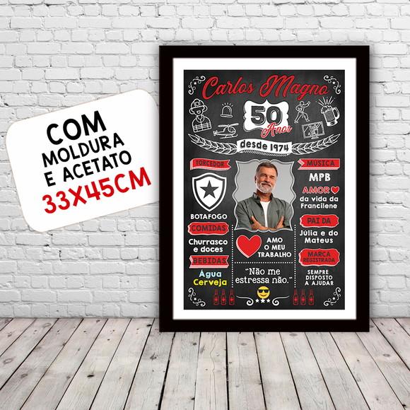 Quadro Poster de Aniversário com Frases 50 Anos 30x42cm