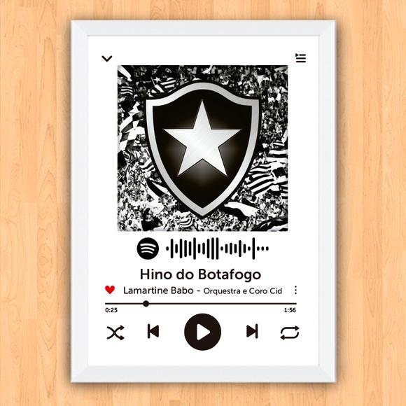 Quadro Pôster Moldura Hino Botafogo Spotify 30x42cm