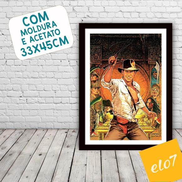 Quadro Pôster Moldura os Caçadores da Arca Perdida 30x42cm