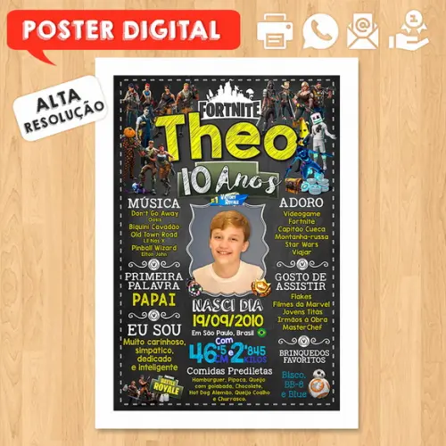 Arte Digital Aniversário A3 30x42cm Turma Pernalonga