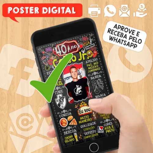 Arte Digital Chalkboard Aniversário 40 Anos Rock And Roll