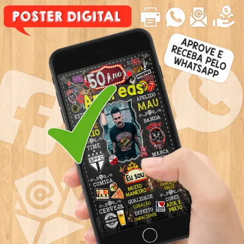 Arte Digital Chalkboard Aniversário 50 Anos Rock And Roll
