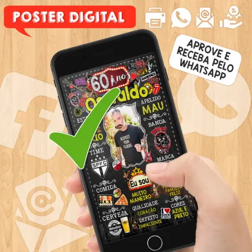 Arte Digital Chalkboard Aniversário 60 Anos Rock And Roll