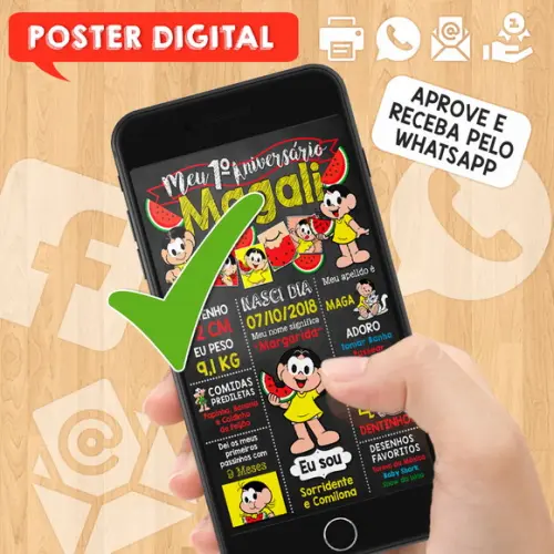 Arte Digital Chalkboard Aniversário A3 30x42cm Magali