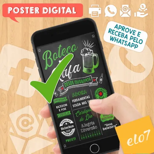 Arte Digital Chalkboard Aniversário Boteco