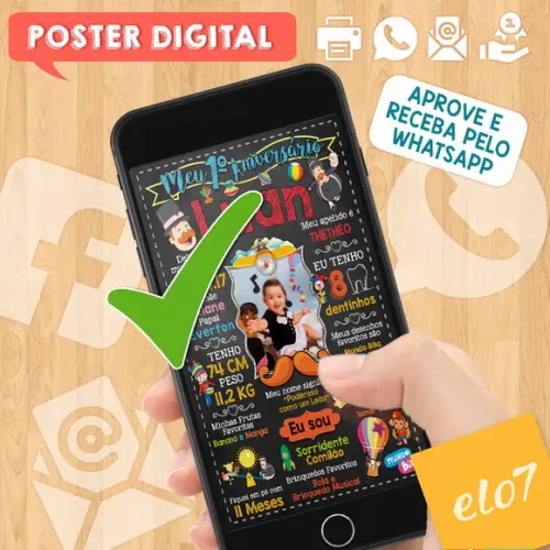 Arte Digital Chalkboard Aniversário Mundo Bita
