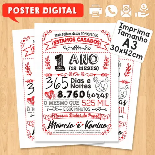 Arte Digital Chalkboard Bodas Papel 01 Ano