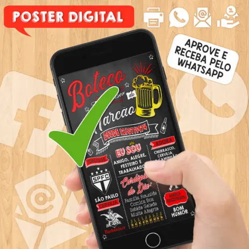 Arte Digital Chalkboard Poster Aniversário Boteco Bud