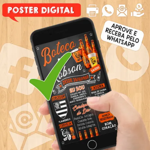 Arte Digital Chalkboard Poster Aniversário Boteco Cacildis