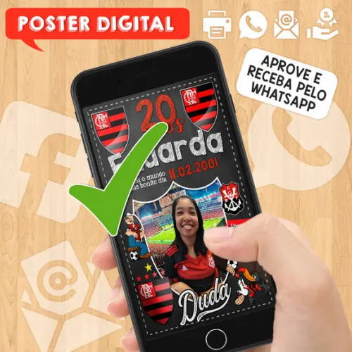 Arte Digital Chalkboard Poster Aniversário Luau da Eliana