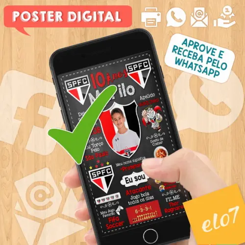 Arte Digital Chalkboard Times de Futebol com Foto