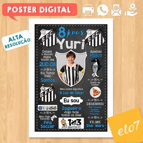 Arte Digital Chalkboard Times de Futebol com Foto