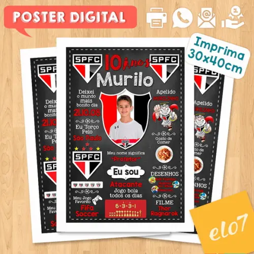 Arte Digital Chalkboard Times de Futebol com Foto