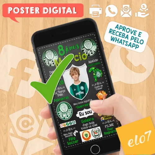 Arte Digital Chalkboard Times de Futebol com Foto