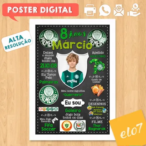 Arte Digital Chalkboard Times de Futebol com Foto