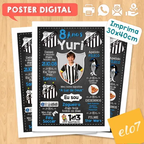 Arte Digital Chalkboard Times de Futebol com Foto