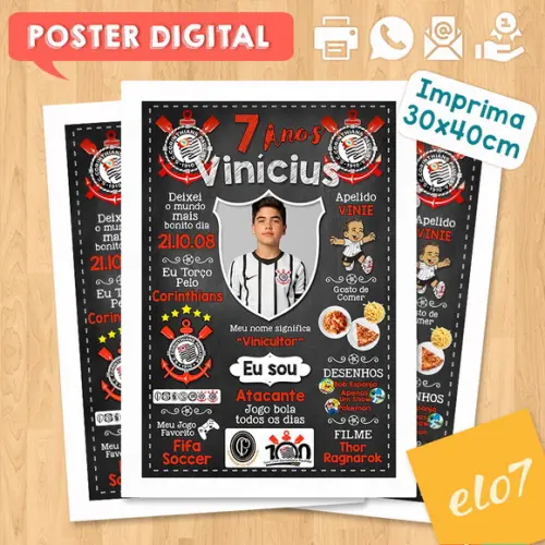 Arte Digital Chalkboard Times de Futebol com Foto