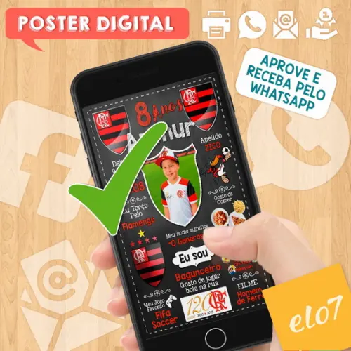 Arte Digital Chalkboard Times de Futebol com Foto
