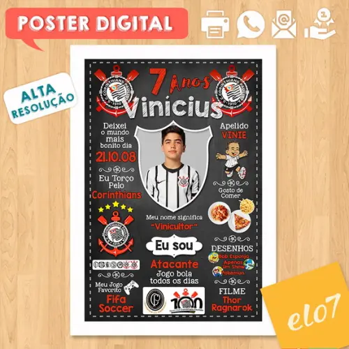 Arte Digital Chalkboard Times de Futebol com Foto