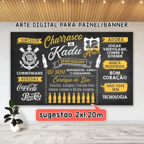 Arte Digital Painel Aniversário 10 11 12 13 14 15 Anos