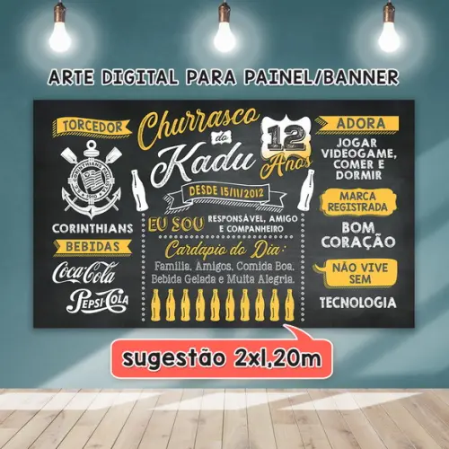 Arte Digital Painel Aniversário 10 11 12 13 14 15 Anos