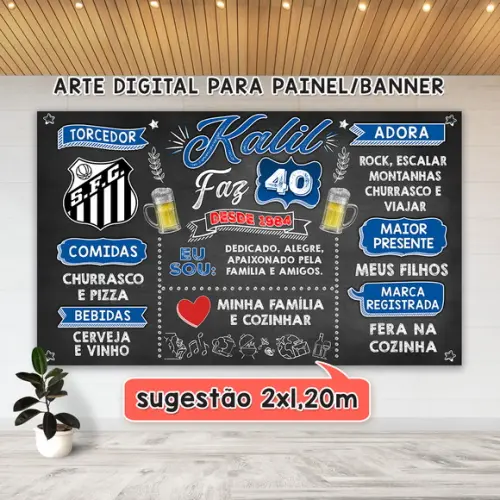 Arte Digital Painel Aniversário 30 40 50 60 70 80 Anos