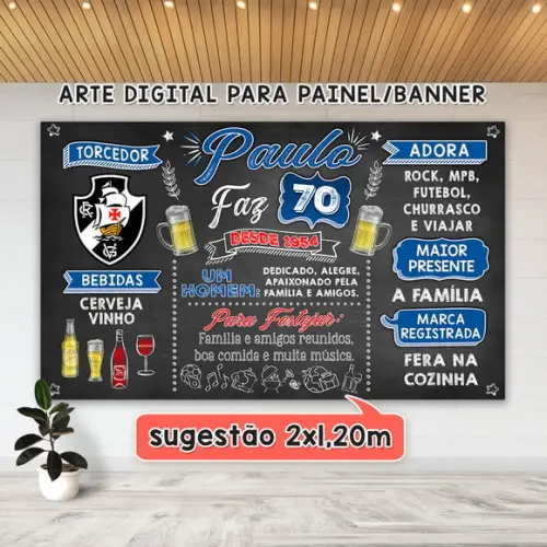 Arte Digital Painel Aniversário 30 40 50 60 70 80 Anos
