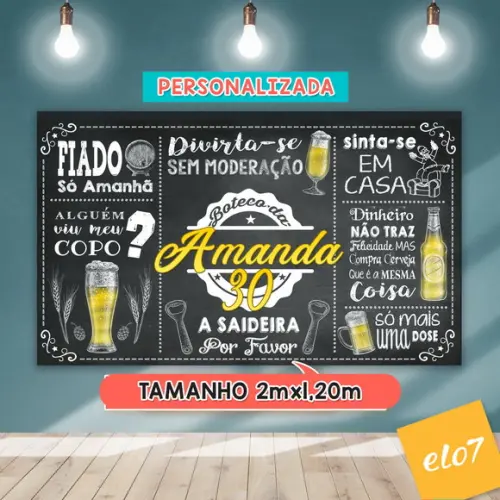 Arte Digital Painel Chalkboard Festa - Boteco Da Amanda