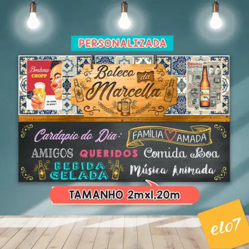 Arte Digital Painel Chalkboard Festa - Boteco Da Marcella