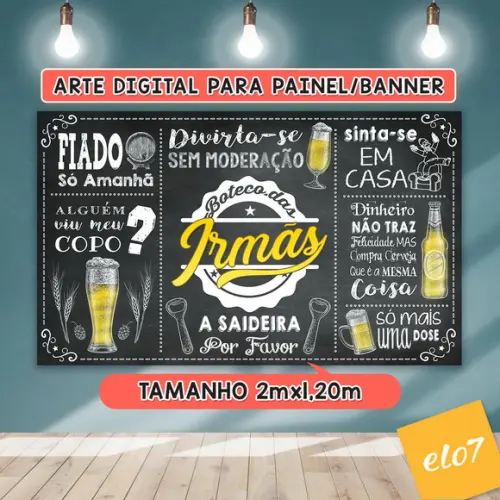 Arte Digital Painel Chalkboard Festa - Boteco Das Irmãs