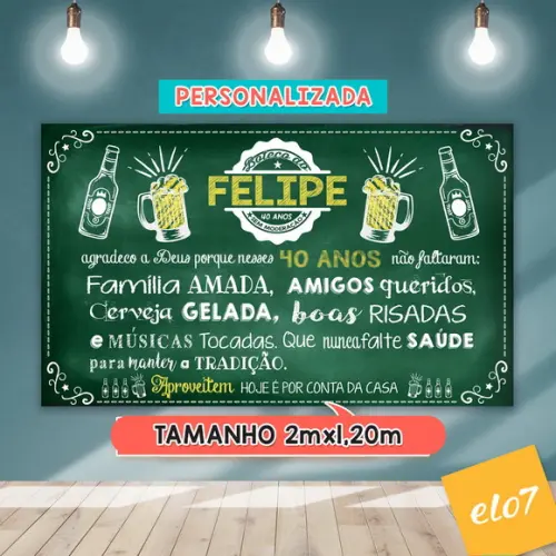Arte Digital Painel Chalkboard Festa - Boteco Do Felipe