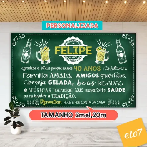 Arte Digital Painel Chalkboard Festa - Boteco Do Felipe