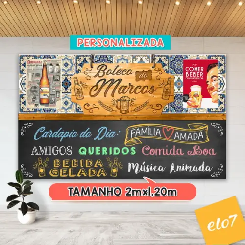 Arte Digital Painel Chalkboard Festa - Boteco Do Marcos