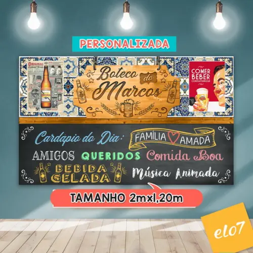 Arte Digital Painel Chalkboard Festa - Boteco Do Marcos
