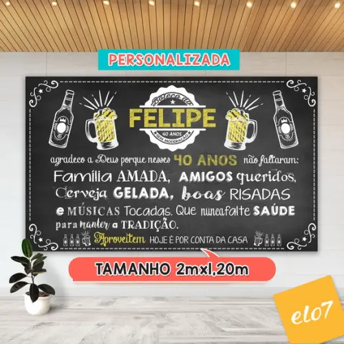Arte Digital Painel Chalkboard Festa - Boteco Do Felipe